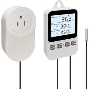 Temperature Controller Heating Cooling Mode Digital Thermostat 120V 15A Plug in Thermostat Controlled Outlet for Reptile Greenhouses Seedling Mat Incubation Terrarium in Saudi Arabia