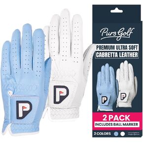 PUR3 Womens Golf Glove Left Hand and Right Hand - 2 Pack Ladies Golf Gloves - Ultra Soft Cabretta Leather in Kuwait
