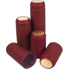 Heat Shrink Capsules, 100 Pcs Wine Brewing Caps Matte Surface Oriental Red For Professional and Home Use in Kuwait
