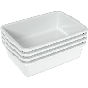 23 L Plastic Commercial Bus Tubs, Large Utility Tote Bus Box, White, 4-Pack in Kuwait