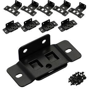 2-in-1 Locking Insert Brackets 10 Pack - L-Shaped 90° Angle Bed Frame Brackets & Rail Connectors| Heavy Duty Hardware for Wood Furniture/ Bed Replacement/ Cabinet/ Shelf/ Closet/ Wardrobe in Kuwait
