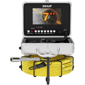 كاميرا الصرف الصحي 100 قدم، كاميرا فحص الأنابيب 23 مم مع 12 قطعة من أضواء LED، شاشة 7 بوصة 1080 بكسل عالية الدقة مع وظيفة DVR، مقاومة للماء IP68، علامة متر، متضمنة بطاقة 32 جيجابايت (30 مترًا) in Kuwait