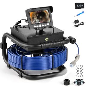 كاميرا الصرف الصحي ZELCAN، كاميرا الصرف 165FT مع شاشة LCD 4.3 بوصة، كاميرا سباكة IP68 مقاومة للماء مع 12 مصباح LED مع مسجل DVR بطارية 5300 مللي أمبير في الساعة، متضمنة بطاقة 32 جيجابايت in Kuwait