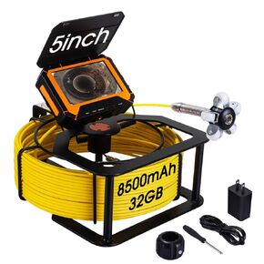 Sewer Camera 100ft,SPRIDRAIN Drain Pipe Camera HD 5in Screen with 32GB DVR,Waterproof IP68 Works Underwater Up to 10Meters Sewer Inspection borescopes for Plumber(Fits Pipes>0.9" Diameter,100ft/30M) in Saudi Arabia