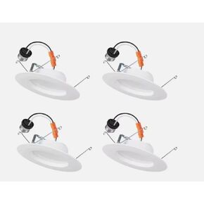 Commercial Electric 5/6 in. Integrated LED Recessed Retrofit Light Trim with Selectable Color Temperature, (4-Pack) NS01dA09FR2-259 in Kuwait