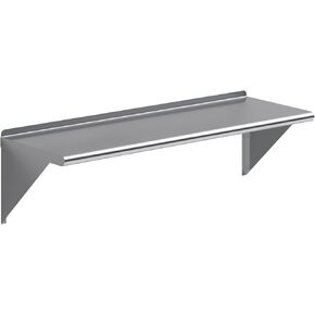 رف تثبيت على الحائط من الفولاذ المقاوم للصدأ شديد التحمل من KPS - 16 بوصة × 48 بوصة | معتمد من NSF | رف حائط تجاري للمطبخ، المرآب، غرفة المرافق in Kuwait