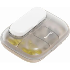 منظم حبوب السفر من MURRI&MURRDI، حاوية حبوب صغيرة 6 حجرات، صندوق حبوب يومي للجيب، حقيبة حبوب محمولة للمحفظة، منظم أدوية قابل للفصل (أبيض G) in Kuwait