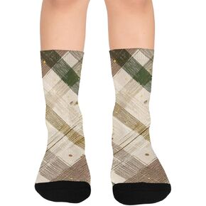 جوارب بنية منقوشة بتصميم ترابي للمشي لمسافات طويلة - جوارب شتوية حرارية سميكة دافئة للأولاد والبنات للمدرسة، والارتداء اليومي والأنشطة الخارجية in Kuwait