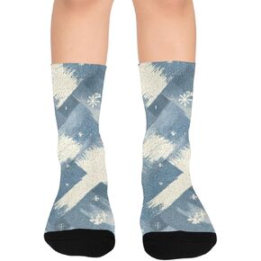 جوارب شتوية زرقاء منقوشة للمشي لمسافات طويلة - جوارب شتوية حرارية سميكة دافئة للأولاد والبنات للمدرسة، والارتداء اليومي والأنشطة الخارجية in Kuwait