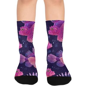 جوارب بيتا فيش النابضة بالحياة للمشي لمسافات طويلة - جوارب شتوية حرارية سميكة دافئة للأولاد والبنات للمدرسة، والارتداء اليومي والأنشطة الخارجية in Kuwait