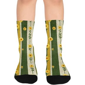 جوارب سبرينج جولدن مخططة متوهجة للمشي لمسافات طويلة - جوارب شتوية حرارية سميكة دافئة للأولاد والبنات الصغار للمدرسة، والارتداء اليومي والأنشطة الخارجية in Kuwait