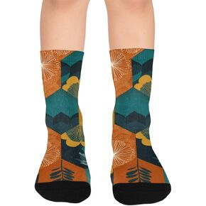 جوارب المشي لمسافات طويلة بتصميم هندسي زهري من Art Retro - جوارب شتوية حرارية سميكة دافئة للأولاد والبنات للمدرسة، والارتداء اليومي والأنشطة الخارجية in Kuwait