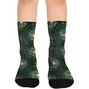 جوارب فاخرة للمشي لمسافات طويلة باللون الأخضر الاحتفالي - جوارب شتوية حرارية سميكة دافئة للأطفال الصغار للأولاد والبنات للمدرسة، والارتداء اليومي والأنشطة الخارجية in Kuwait