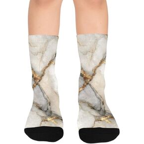 جوارب Luxe Gold Marble Print للمشي لمسافات طويلة - جوارب شتوية حرارية سميكة دافئة للأولاد والبنات للمدرسة، والارتداء اليومي والأنشطة الخارجية in Kuwait