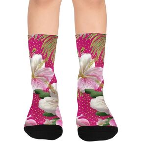 جوارب المشي لمسافات طويلة بطباعة فلامنغو باللون الوردي - جوارب شتوية حرارية سميكة دافئة للأولاد والبنات للمدرسة، والارتداء اليومي والأنشطة الخارجية in Kuwait