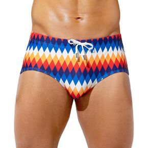 Casey Kevin Men's Swim Briefs Sexy Printed Bikini Underwear Quick Dry Swimsuit Drawstring Bathing Suit Beach Swimwear in Kuwait