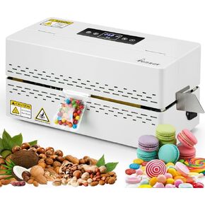 آلة ختم الحرارة المستمرة من Phezer، سدادة شريط أكياس بلاستيكية تجارية أوتوماتيكية مع تحكم رقمي 0-250 درجة مئوية وإيقاف تلقائي، سدادة شريط محمولة 7 م/دقيقة لتغليف المواد الغذائية والمخبوزات والوجبات الخفيفة (110 فولت) in Kuwait