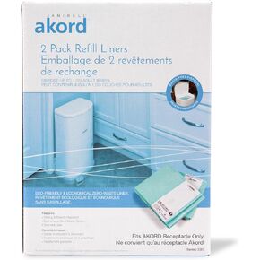 AKORD Janibell 330 Refill Liners 2-Pack for Adult Brief Disposal Pails, Lightly Scented, Stretch-Resistant, Zero-Waste Continuous Liner System in Saudi Arabia