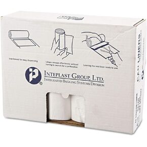 Inteplast High-Density Can Liner, 38 x 58, 60gal, 12mic, Clear, 25/Roll, 8 Rolls/Carton - VALH3860N14 in Kuwait