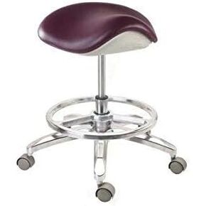 Deluxe Dental Nail Technician Saddle Stool Chair PU Leather Height Adjustable in Kuwait