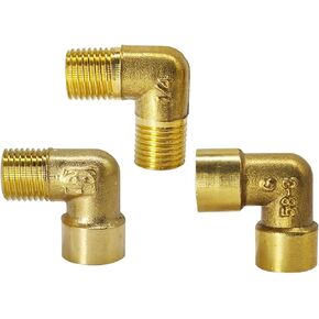 1PCS 1/8" 1/4" 3/8" 1/2" Female x Male Thread 90 Deg Brass Elbow Pipe Fitting Water Fuel Connector Coupler For Copper Adapter(L-MF3) in Kuwait