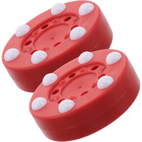 2pcs Roller Hockey Pucks with Red Mark Outdoor Training Ice Pucks for Street and Indoor Floor Hockey Practice for Men and Women in Kuwait