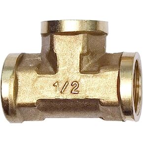Tee Fittings, Brass Tee Hose Barb Fittings Male Female Thread Multiple Sizes Water Oil Gas Pneumatic(Male-m-f,1/4") in Saudi Arabia