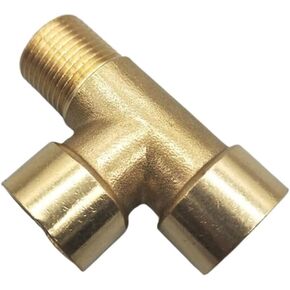Tee Fittings, Brass Tee BSP Thread Adapter Male Female Water Oil Gas 1/8-3/4inch Multiple Types(M,3/8Inch) in Saudi Arabia