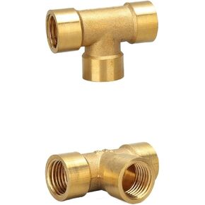 Tee Fittings, Brass Tee Pipe Connector BSP Female Thread For Water Fuel Gas Multiple Sizes Pack Of 2(1/4inch) in Saudi Arabia