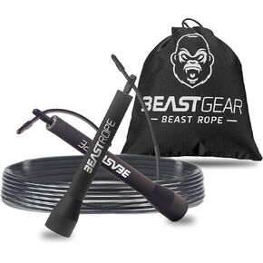 Beast Gear Jump Rope, Jump Ropes for Fitness, Premium Aluminium Skipping Rope for Men Women - Boxing, MMA, HIIT, Strength Training & Double Unders in Kuwait