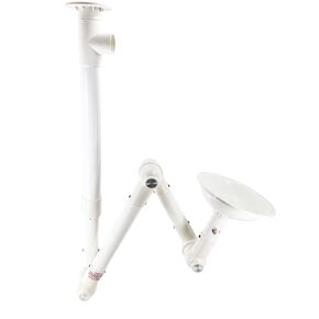 ذراع مستخرج الدخان العالمي 90 مم 110 مم متوافق، 3 أقسام قابلة للدوران 360 درجة غطاء دخان المختبر، يمكن تثبيته على السقف أو الحائط للمختبر، الكى، اللحام، الصناعية (أبيض-أحمر) in Kuwait