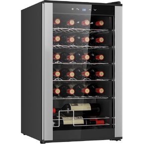 ‎Koolatron Wine Fridge - Wine Cooler, 24 Bottle Wine Cabinet for Champagne, Red & White Wine, Freestanding Cellar For Bar, Home, Kitchen, Double Paned Glass Door, (68L) in Kuwait