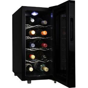 ‎Koolatron Wine Fridge - Wine Cooler, 24 Bottle Wine Cabinet for Champagne, Red & White Wine, Freestanding Cellar For Bar, Home, Kitchen, Double Paned Glass Door, (68L) in Saudi Arabia