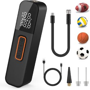 Ball Pump for Sports Balls, Portable Electric Ball Pump with 2 Needles &1 Air Nozzle, Digital Display Pressure Gauge, Fast Inflation, Sports Air Pump for Basketball Soccer Football Volleyball in Kuwait
