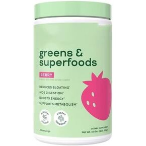 Super Greens & Superfoods Powder, Berry Flavor, 25 Servings Gut Health & Bloating Support with Probiotics, Fruits & Veggies in Kuwait
