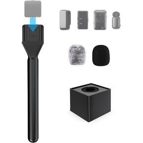 Zealsound MIC Handle for DJI MIC Mini/2 ، Rode Wireless Go 2/3 ، Hollyland Lark M1/C1 ، Boya Mini & More ، حامل ميكروفون لافالييه اللاسلكي لإجراء المقابلات ، فلاغجج ، يوتيوب ، Tiktok ، التقارير in Kuwait