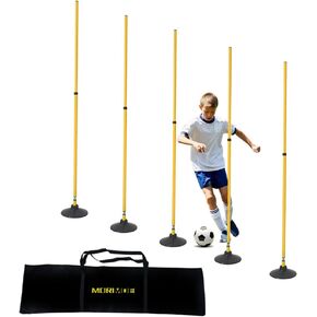 Adjustable Agility Training Poles with Carry Bag - Rebound Tumbler Design, Weighted Rubber Base, Detachable Speed Training Sticks, Slalom Drills, Ball Control Training, Indoor Outdoor in Kuwait
