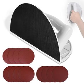 Drywall Corner Sander, Angle Sanding Tool with 12PCS Reusable 9 Inch Hook and Loop Sanding Discs for Wall and Corners Cleaning Polishing (Grit 120/180/240) in Kuwait