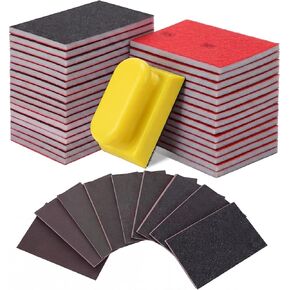 32Pcs Sanding Sponge Kit, 180-3000 Grit Foam Sanding Block with Sand Paper, Reusable Wet/Dry Fine Sandpaper for Wood, Metal, Auto, Jewelry, Musical Instruments, DIYers in Kuwait