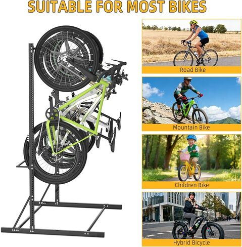 FAHKNS Freestanding Bike Storage Rack, 5 Bikes Vertical Bike Storage Rack, High-adjustable Heavy Duty Bike Stand for Garage in Saudi Arabia