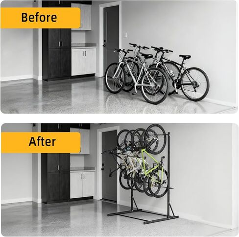 FAHKNS Freestanding Bike Storage Rack, 5 Bikes Vertical Bike Storage Rack, High-adjustable Heavy Duty Bike Stand for Garage in Saudi Arabia