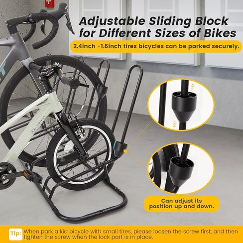 حامل دراجة أرضي لـ 6 دراجات، تصميم فرامل قرصية وقائية ومسارات، حامل دراجة مقاوم للماء للاستخدام في الأماكن المغلقة/الخارجية/المرآب، يناسب الإطارات مقاس 12 بوصة - 29 بوصة، أنابيب فولاذية مطورة مقاس 0.63 بوصة لتحقيق الثبات in Kuwait