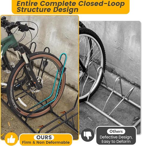 حامل دراجة أرضي لـ 6 دراجات، تصميم فرامل قرصية وقائية ومسارات، حامل دراجة مقاوم للماء للاستخدام في الأماكن المغلقة/الخارجية/المرآب، يناسب الإطارات مقاس 12 بوصة - 29 بوصة، أنابيب فولاذية مطورة مقاس 0.63 بوصة لتحقيق الثبات in Kuwait