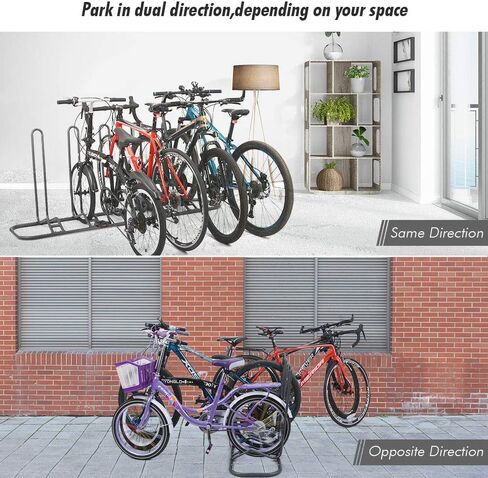 XCSOURCE Bike Parking Stand, Bike Rack Bicycle Floor Parking Stand for 5 Bikes, Adjustable Dual Purposes Bike Storage Holder for Garage, 2 Extra Floor Anchor Brackets Available, Indoor & Outdoor in Kuwait