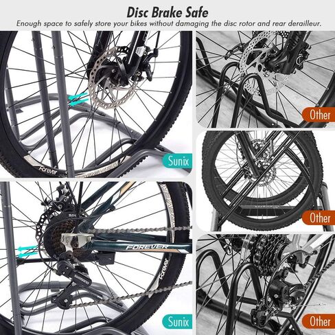 XCSOURCE Bike Parking Stand, Bike Rack Bicycle Floor Parking Stand for 5 Bikes, Adjustable Dual Purposes Bike Storage Holder for Garage, 2 Extra Floor Anchor Brackets Available, Indoor & Outdoor in Kuwait