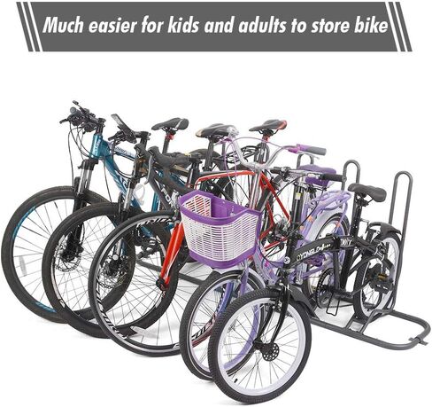 XCSOURCE Bike Parking Stand, Bike Rack Bicycle Floor Parking Stand for 5 Bikes, Adjustable Dual Purposes Bike Storage Holder for Garage, 2 Extra Floor Anchor Brackets Available, Indoor & Outdoor in Kuwait