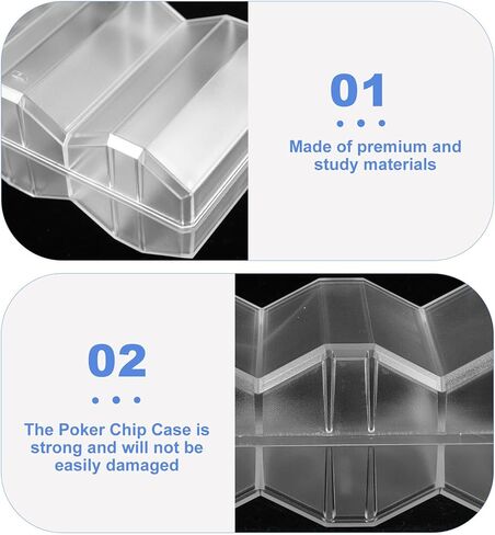Uonlytech Portable Outdoor Poker Chip Storage Case Compartment Transparent Design Large Capacity Card and Chip Organizer Box for Poker Game Protection and Easy Classification in Saudi Arabia
