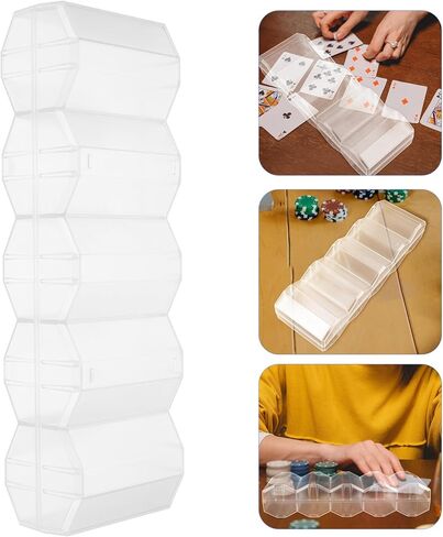 Uonlytech Portable Outdoor Poker Chip Storage Case Compartment Transparent Design Large Capacity Card and Chip Organizer Box for Poker Game Protection and Easy Classification in Saudi Arabia