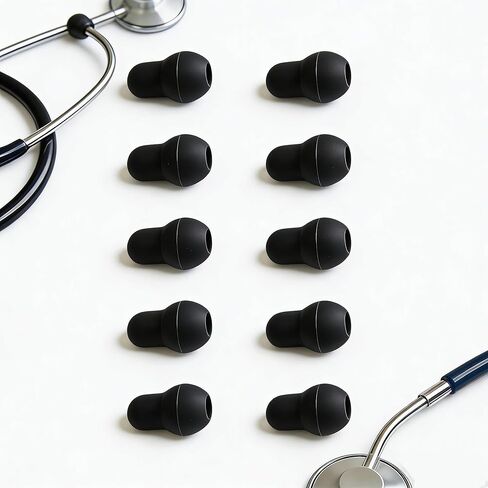 10PCS Silicone Stethoscope Ear Tips Replacement,Compatible with 5mm Littmann Stethoscopes, Soft Premium Push-On Gourd-Shaped Earplugs Accessories,Comfortable Medical Spare Parts for Classic III,Cardiology 3/4&IV,Small/Medium in Kuwait