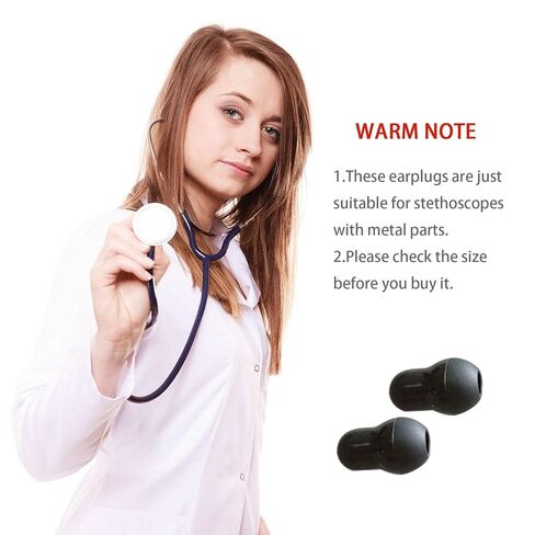 10PCS Silicone Stethoscope Ear Tips Replacement,Compatible with 5mm Littmann Stethoscopes, Soft Premium Push-On Gourd-Shaped Earplugs Accessories,Comfortable Medical Spare Parts for Classic III,Cardiology 3/4&IV,Small/Medium in Kuwait